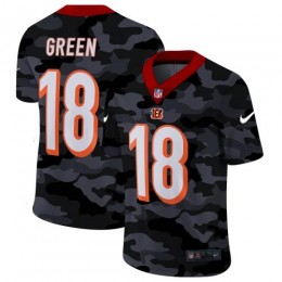 Cincinnati Cincinnati Bengals #18 A.J. Green Men's 2020 Black CAMO Vapor Untouchable Limited Stitched NFL Jersey