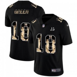 Cincinnati Cincinnati Bengals #18 A.J. Green Carbon Black Vapor Statue Of Liberty Limited NFL Jersey