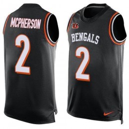 Bengals #2 Evan McPherson Black Team Color Men's Stitched NFL Limited Tank Top Jersey