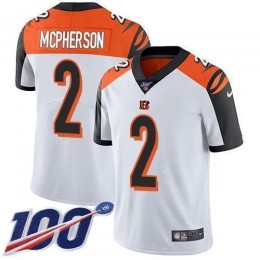 Bengals #2 Evan McPherson White Men's Stitched NFL 100th Season Vapor Untouchable Limited Jersey