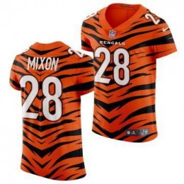 Bengals #28 Joe Mixon Men's 2021-22 Orange City Edition Elite NFL Jersey