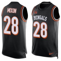 Bengals #28 Joe Mixon Black Team Color Men's Stitched NFL Limited Tank Top Jersey