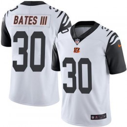 Bengals #30 Jessie Bates III White Men's Stitched NFL Limited Rush Jersey