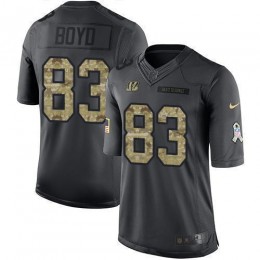 Bengals #83 Tyler Boyd Black Men's Stitched NFL Limited 2016 Salute To Service Jersey