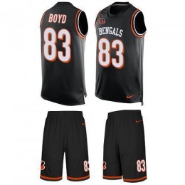 Bengals #83 Tyler Boyd Black Team Color Men's Stitched NFL Limited Tank Top Suit Jersey