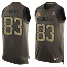 Bengals #83 Tyler Boyd Green Men's Stitched NFL Limited Salute To Service Tank Top Jersey