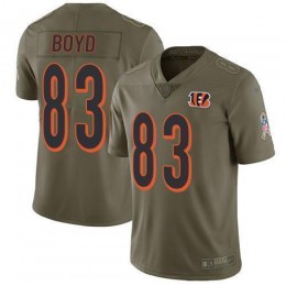 Bengals #83 Tyler Boyd Olive Men's Stitched NFL Limited 2017 Salute To Service Jersey