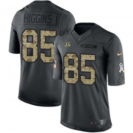 Bengals #85 Tee Higgins Black Men's Stitched NFL Limited 2016 Salute To Service Jersey