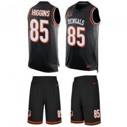 Bengals #85 Tee Higgins Black Team Color Men's Stitched NFL Limited Tank Top Suit Jersey