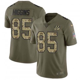 Bengals #85 Tee Higgins Olive/Camo Men's Stitched NFL Limited 2017 Salute To Service Jersey
