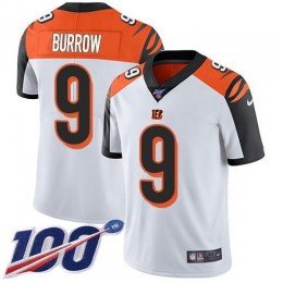 Bengals #9 Joe Burrow White Men's Stitched NFL 100th Season Vapor Untouchable Limited Jersey
