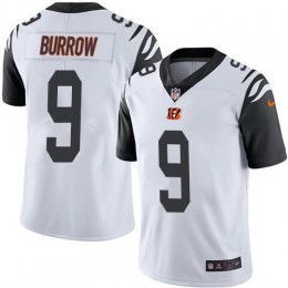Bengals #9 Joe Burrow White Men's Stitched NFL Limited Rush Jersey