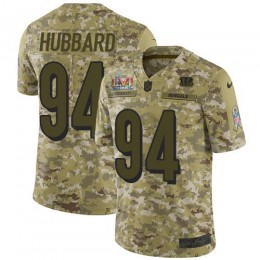 Bengals #94 Sam Hubbard Camo Super Bowl LVI Patch Men's Stitched NFL Limited 2018 Salute To Service Jersey