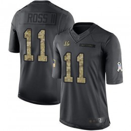 Cincinnati Bengals #11 John Ross III Black Men's Stitched NFL Limited 2016 Salute to Service Jersey