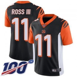 Cincinnati Bengals #11 John Ross III Black Team Color Men's Stitched NFL 100th Season Vapor Limited Jersey