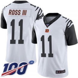 Cincinnati Bengals #11 John Ross III White Men's Stitched NFL Limited Rush 100th Season Jersey