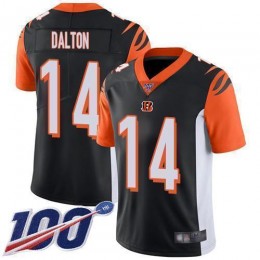Cincinnati Bengals #14 Andy Dalton Black Team Color Men's Stitched NFL 100th Season Vapor Limited Jersey