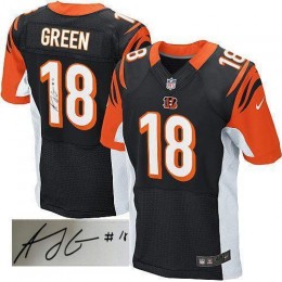 Cincinnati Bengals #18 A.J. Green Black Team Color Men's Stitched NFL Elite Autographed Jersey