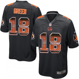 Cincinnati Bengals #18 A.J. Green Black Team Color Men's Stitched NFL Limited Strobe Jersey
