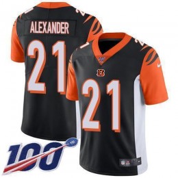 Cincinnati Bengals #21 Mackensie Alexander Black Team Color Men's Stitched NFL 100th Season Vapor Untouchable Limited Jersey