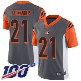 Cincinnati Bengals #21 Mackensie Alexander Silver Men's Stitched NFL Limited Inverted Legend 100th Season Jersey
