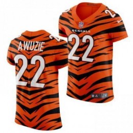 Cincinnati Bengals #22 Chidobe Awuzie Men's 2021-22 Orange City Edition Elite NFL Jersey