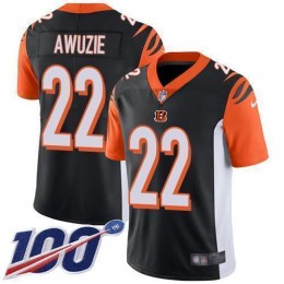 Cincinnati Bengals #22 Chidobe Awuzie Black Team Color Men's Stitched NFL 100th Season Vapor Untouchable Limited Jersey