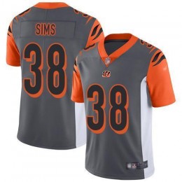 Cincinnati Bengals #38 LeShaun Sims Silver Men's Stitched NFL Limited Inverted Legend Jersey