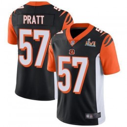 Cincinnati Bengals #57 Germaine Pratt Black Team Color Super Bowl LVI Patch Men's Stitched NFL Vapor Untouchable Limited Jersey
