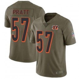 Cincinnati Bengals #57 Germaine Pratt Olive Men's Stitched NFL Limited 2017 Salute To Service Jersey