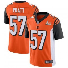 Cincinnati Bengals #57 Germaine Pratt Orange Alternate Super Bowl LVI Patch Men's Stitched NFL Vapor Untouchable Limited Jersey