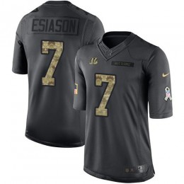 Cincinnati Bengals #7 Boomer Esiason Black Men's Stitched NFL Limited 2016 Salute to Service Jersey