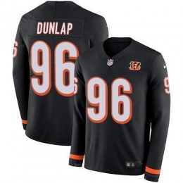 Cincinnati Bengals #96 Carlos Dunlap Black Team Color Men's Stitched NFL Limited Therma Long Sleeve Jersey