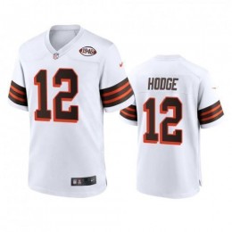 Men's Cleveland Browns #12 Khadarel Hodge 1946 Collection Alternate Game Limited NFL Jersey – White Men's