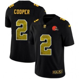 Cleveland Browns #2 Amari Cooper Men's Black Golden Sequin Vapor Limited NFL Jersey