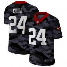 Cleveland Browns #24 Nick Chubb Men's 2020 Black CAMO Vapor Untouchable Limited Stitched NFL Jersey
