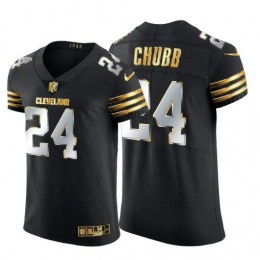 Cleveland Browns #24 Nick Chubb Men's Black Edition Vapor Untouchable Elite NFL Jersey