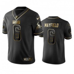 Cleveland Browns #6 Baker Mayfield Men's Stitched NFL Vapor Untouchable Limited Black Golden Jersey