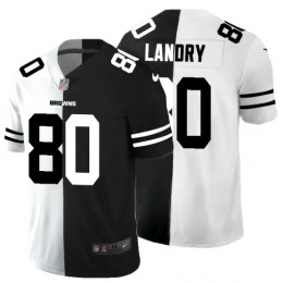 Cleveland Browns #80 Jarvis Landry Men's Black V White Peace Split Vapor Untouchable Limited NFL Jersey