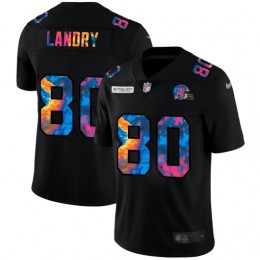 Cleveland Browns #80 Jarvis Landry Men's Multi-Color Black 2020 NFL Crucial Catch Vapor Untouchable Limited Jersey