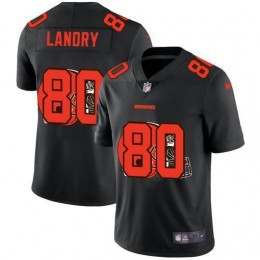 Cleveland Browns #80 Jarvis Landry Men's Team Logo Dual Overlap Limited NFL Jersey Black