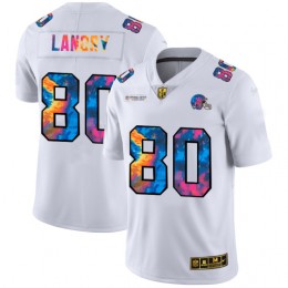 Cleveland Browns #80 Jarvis Landry Men's White Multi-Color 2020 NFL Crucial Catch Limited NFL Jersey