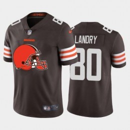 Cleveland Browns #80 Jarvis Landry Brown Men's Big Team Logo Vapor Limited NFL Jersey