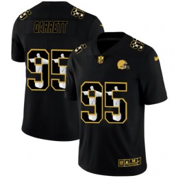 Cleveland Browns #95 Myles Garrett Men's Carbon Black Vapor Cristo Redentor Limited NFL Jersey