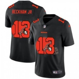 Cleveland Cleveland Browns #13 Odell Beckham Jr. Men's Team Logo Dual Overlap Limited NFL Jersey Black Men's