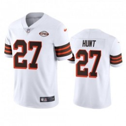 Cleveland Cleveland Browns #27 Kareem Hunt 1946 Collection Alternate Vapor Limited NFL Jersey – White Men's