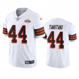 Cleveland Cleveland Browns #44 Sione Takitaki 1946 Collection Alternate Vapor Limited NFL Jersey – White Men's