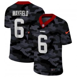 Cleveland Cleveland Browns #6 Baker Mayfield Men's 2020 Black CAMO Vapor Untouchable Limited Stitched NFL Jersey