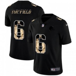 Cleveland Cleveland Browns #6 Baker Mayfield Carbon Black Vapor Statue Of Liberty Limited NFL Jersey