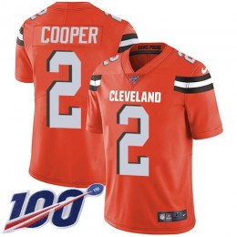 Browns #2 Amari Cooper Orange Alternate Men's Stitched NFL 100th Season Vapor Untouchable Limited Jersey